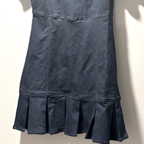 Planet Gold Women's Juniors' Puff-Sleeve Denim Dress (Navy, Medium) - Picture 11 of 11